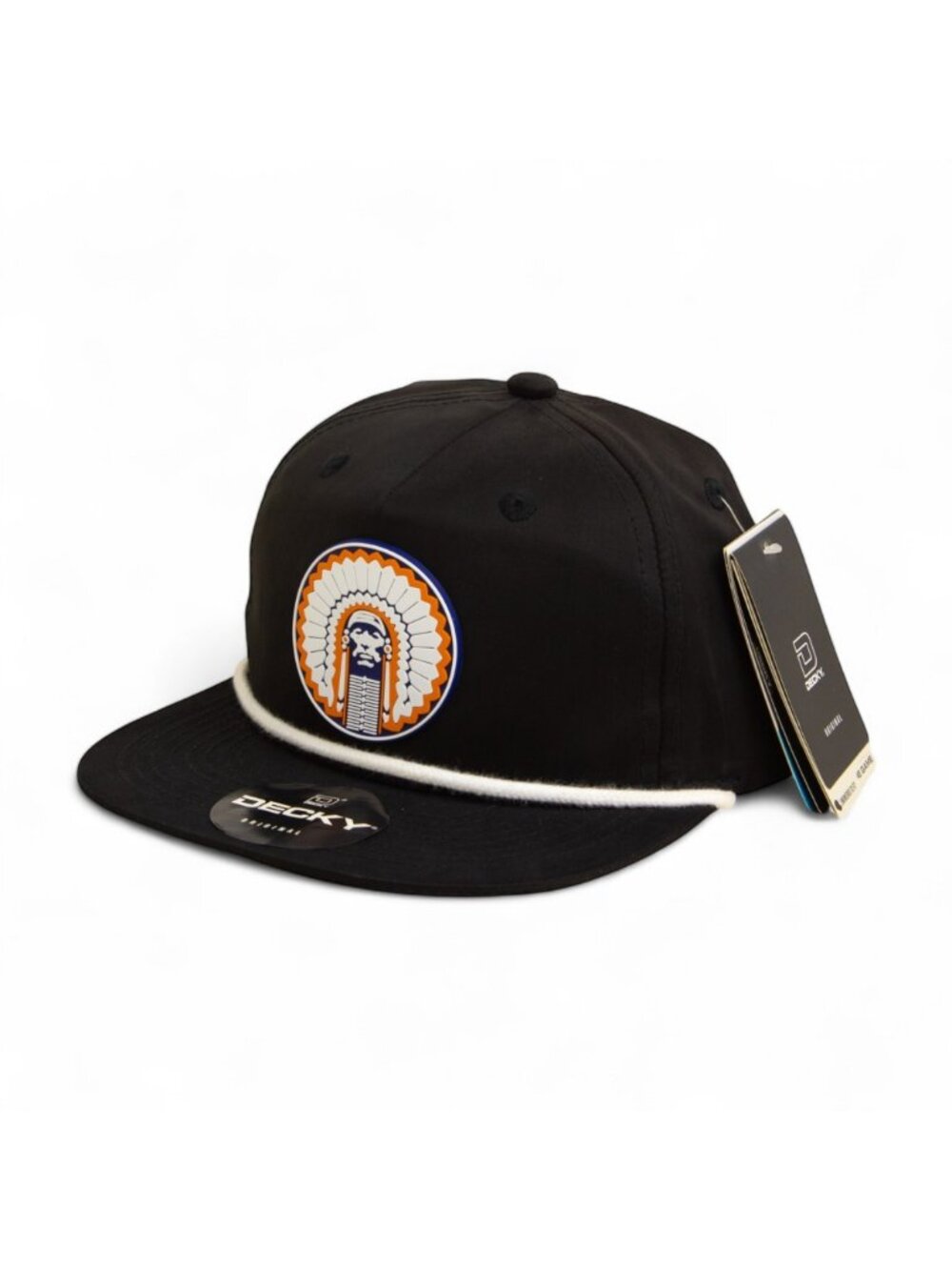 Illinois Fighting Illini Chief Illiniwek 3D Classic Rope Hat- Black/ White